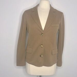 MaxMara camel knit flap pockets button closure jacket blazer size Medium
